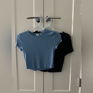 Sunday Best Basic Ribbed Baby Tees Blue & Black